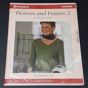 Husqvarna Viking Flowers Frames 2 Embroidery 119 Disk & Booklet Designer 1 & PC